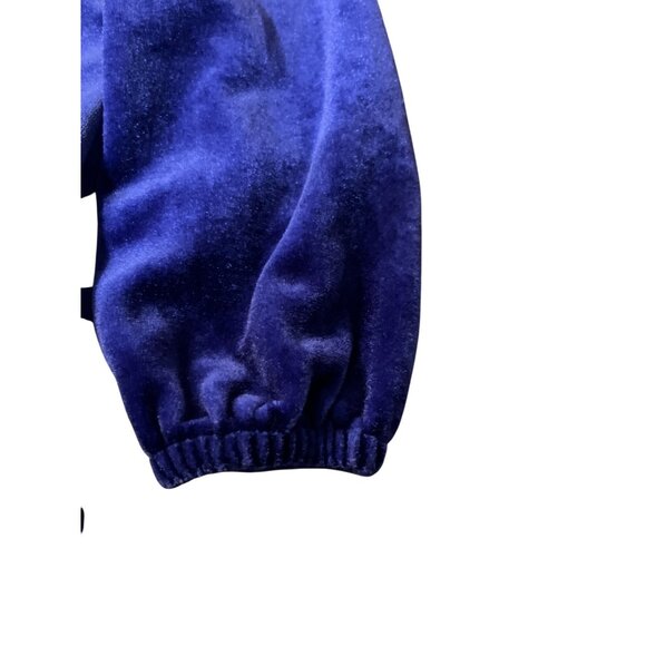 Vintage Toddler Girls 4T Blue Velvet Lace Dress Long Sleeve Party Holiday Used - Picture 14 of 16